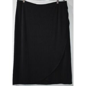 Chicos Travelers 3 XL Skirt Stretch Knit Black Pull On Elastic Waist Comfortable